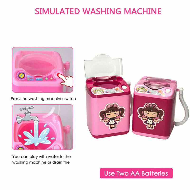 US Makeup Brush Sponge Blender Washing Machine Girl Kid Toy Cleaner Mini Washer