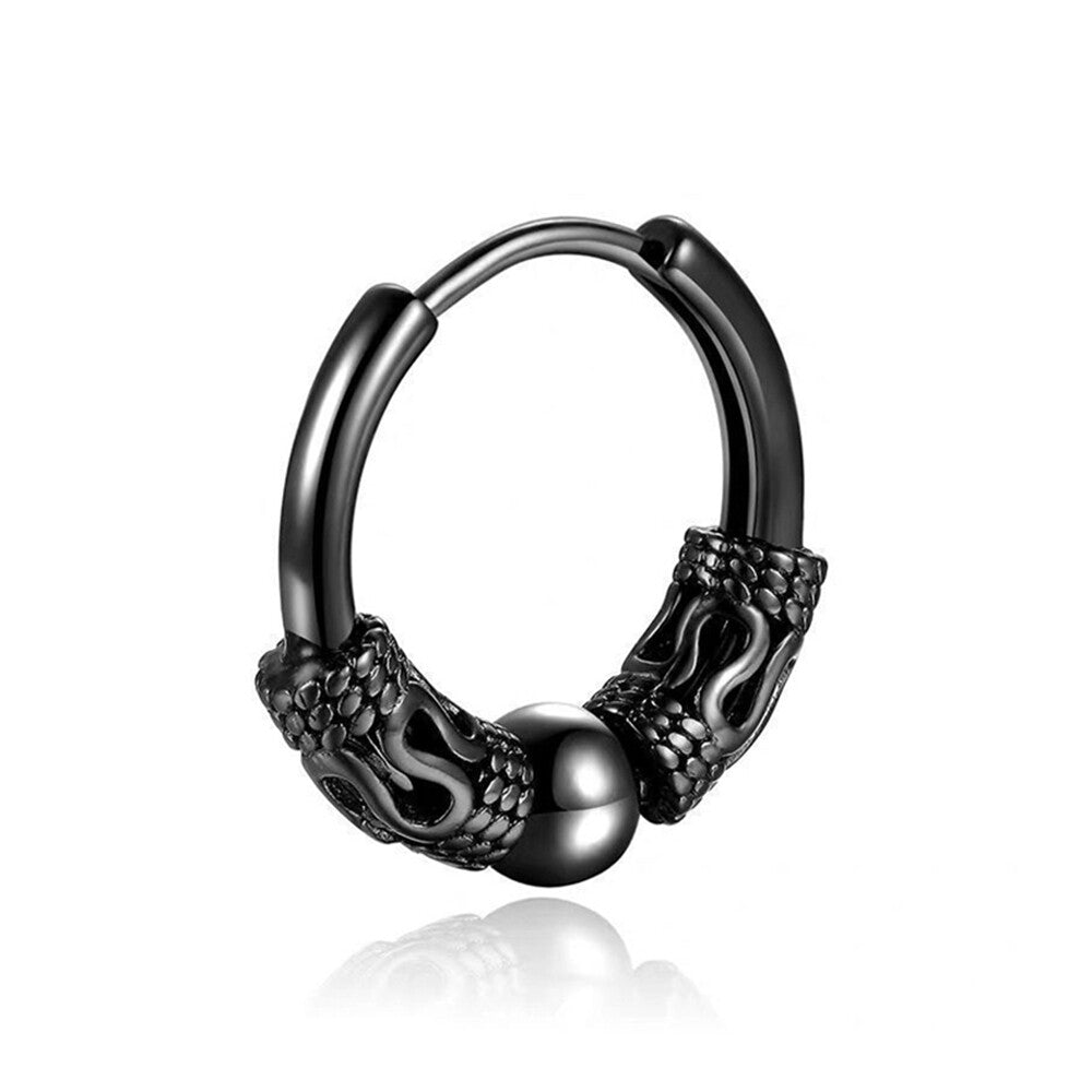 1PAIR Men Women Surgical Stainless Steel Silver Thick Round Huggie Hoop Earrings