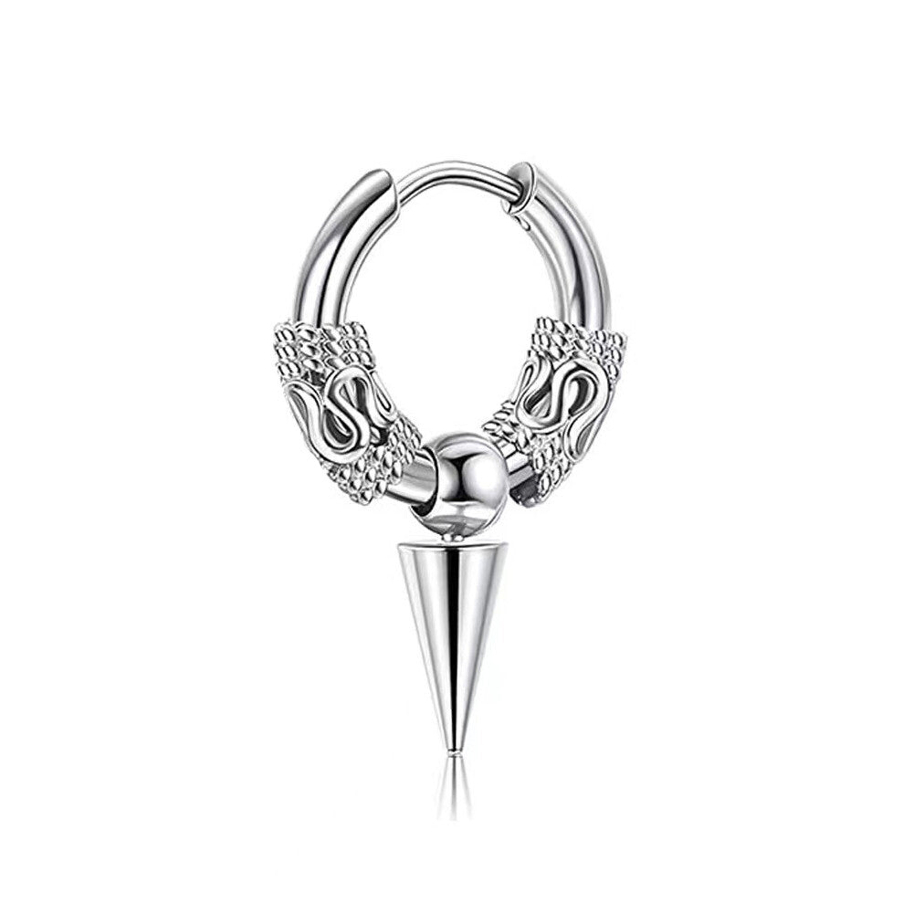 1PAIR Men Women Surgical Stainless Steel Silver Thick Round Huggie Hoop Earrings
