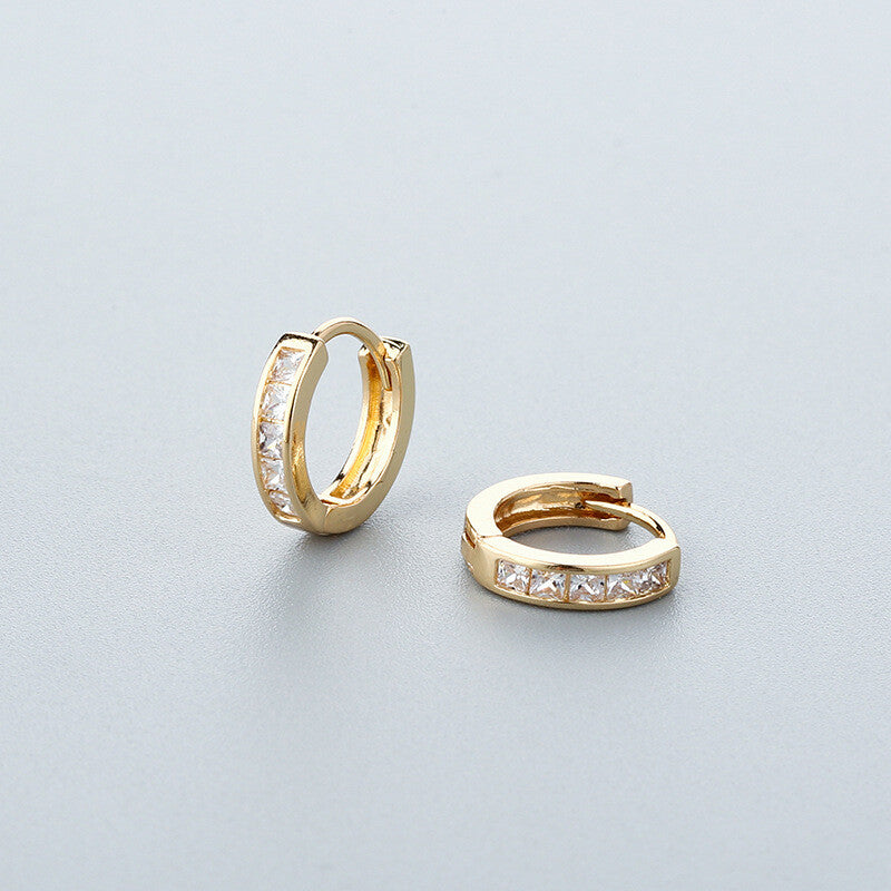 1PAIR Men Women Surgical Stainless Steel Silver Thick Round Huggie Hoop Earrings